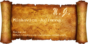 Miskovics Julianna névjegykártya